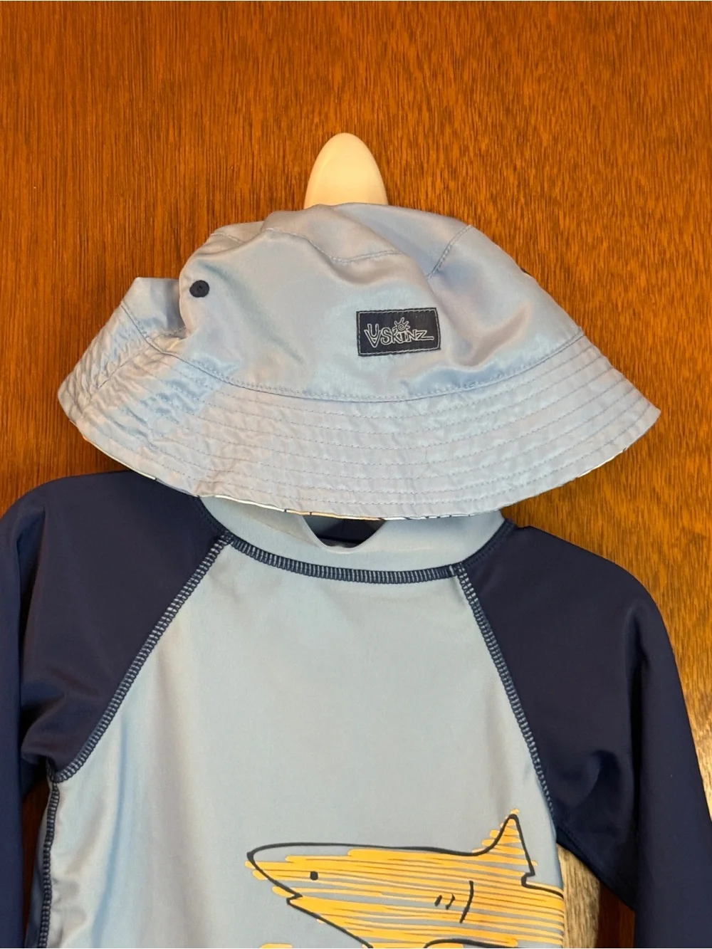 UV Skinz Kids 3-Piece Swim Suit Set Shark Blue UPF 50+ size 3T